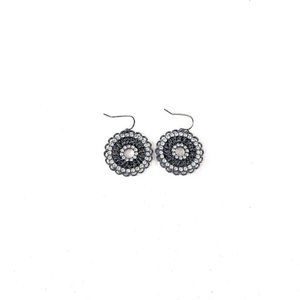 Earrings Circle Mandala Rhinestone Dangle Costume